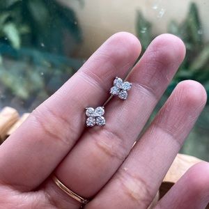 Square or Diamond 0.8CT Moissanite Ball Screw Type 925 Sterling Silver Earrings